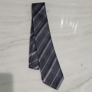 Kids Charcoal and Silver Striped Tie